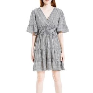 Max Studio Women's flutter sleeve tiered short dress in Size XS